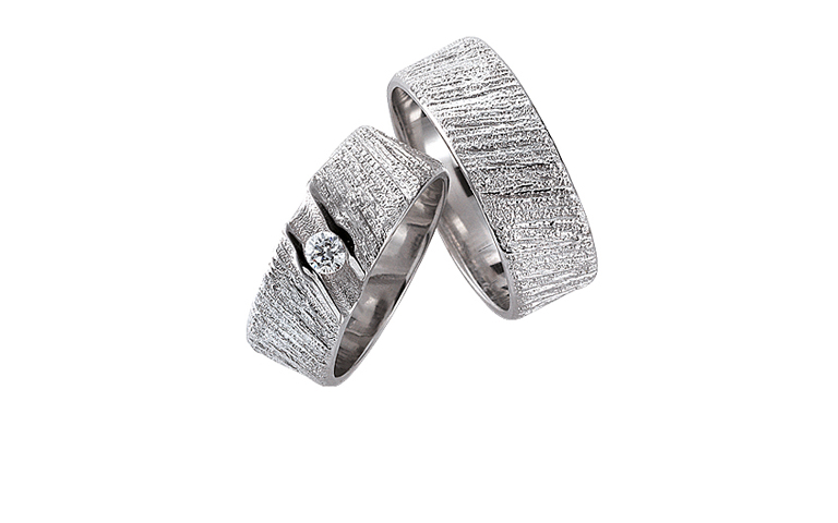 45142+45143-wedding rings, white gold 750 with brillant